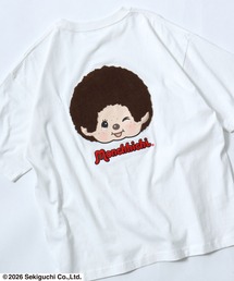 モンチッチ サガラ刺繍バックプリントTシャツ/ビッグシルエット レトロキャラ 韓国人気 ストリート ユニセックス