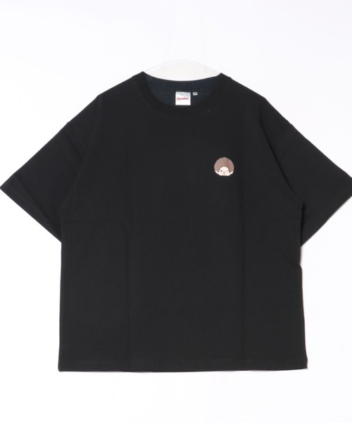 Salong hameu(サロン ハミュー)の「モンチッチ サガラ刺繍バックプリントTシャツ/ビッグシルエット レトロキャラ 韓国人気 ストリート ユニセックス(Tシャツ/カットソー・レディース・ホワイト/ピンク/ブラック・S/M/L)」の7枚目の写真
