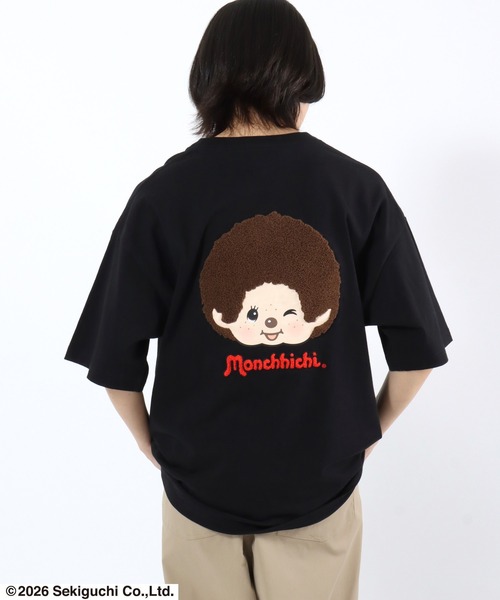 Salong hameu(サロン ハミュー)の「モンチッチ サガラ刺繍バックプリントTシャツ/ビッグシルエット レトロキャラ 韓国人気 ストリート ユニセックス(Tシャツ/カットソー・レディース・ホワイト/ピンク/ブラック・S/M/L)」の11枚目の写真