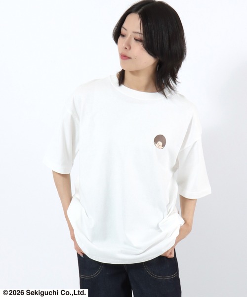 Salong hameu(サロン ハミュー)の「モンチッチ サガラ刺繍バックプリントTシャツ/ビッグシルエット レトロキャラ 韓国人気 ストリート ユニセックス(Tシャツ/カットソー・レディース・ホワイト/ピンク/ブラック・S/M/L)」の19枚目の写真