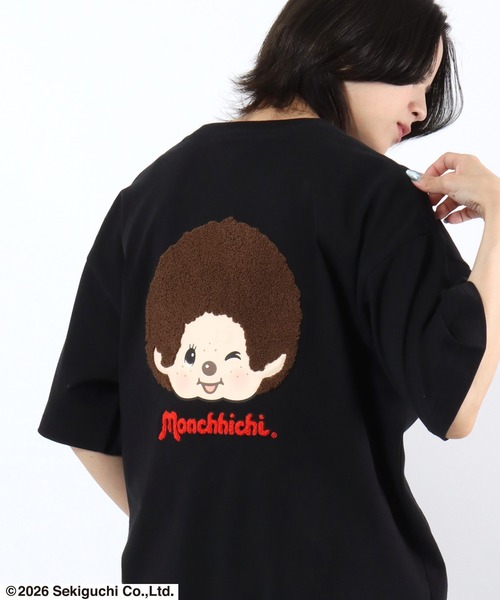 Salong hameu(サロン ハミュー)の「モンチッチ サガラ刺繍バックプリントTシャツ/ビッグシルエット レトロキャラ 韓国人気 ストリート ユニセックス(Tシャツ/カットソー・レディース・ホワイト/ピンク/ブラック・S/M/L)」の10枚目の写真