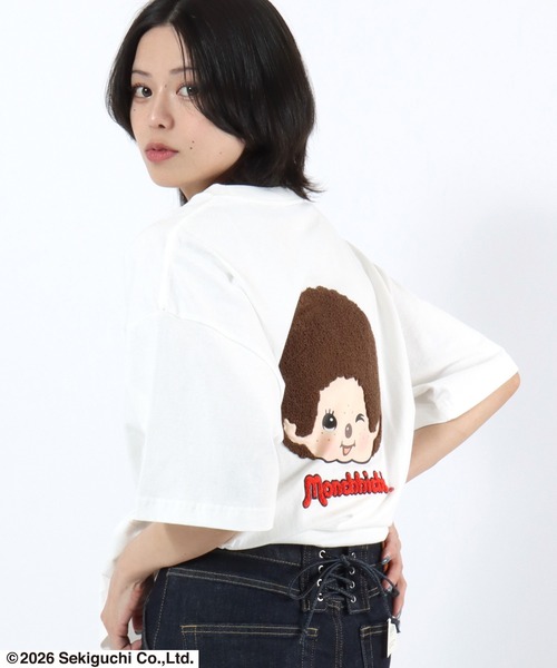 Salong hameu(サロン ハミュー)の「モンチッチ サガラ刺繍バックプリントTシャツ/ビッグシルエット レトロキャラ 韓国人気 ストリート ユニセックス(Tシャツ/カットソー・レディース・ホワイト/ピンク/ブラック・S/M/L)」の17枚目の写真