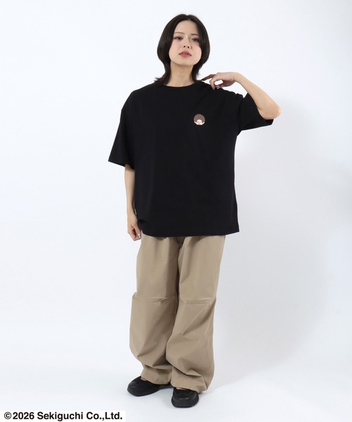 Salong hameu(サロン ハミュー)の「モンチッチ サガラ刺繍バックプリントTシャツ/ビッグシルエット レトロキャラ 韓国人気 ストリート ユニセックス(Tシャツ/カットソー・レディース・ホワイト/ピンク/ブラック・S/M/L)」の13枚目の写真