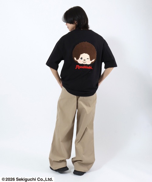 Salong hameu(サロン ハミュー)の「モンチッチ サガラ刺繍バックプリントTシャツ/ビッグシルエット レトロキャラ 韓国人気 ストリート ユニセックス(Tシャツ/カットソー・レディース・ホワイト/ピンク/ブラック・S/M/L)」の14枚目の写真