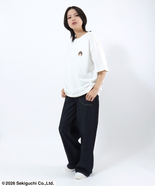 Salong hameu(サロン ハミュー)の「モンチッチ サガラ刺繍バックプリントTシャツ/ビッグシルエット レトロキャラ 韓国人気 ストリート ユニセックス(Tシャツ/カットソー・レディース・ホワイト/ピンク/ブラック・S/M/L)」の22枚目の写真