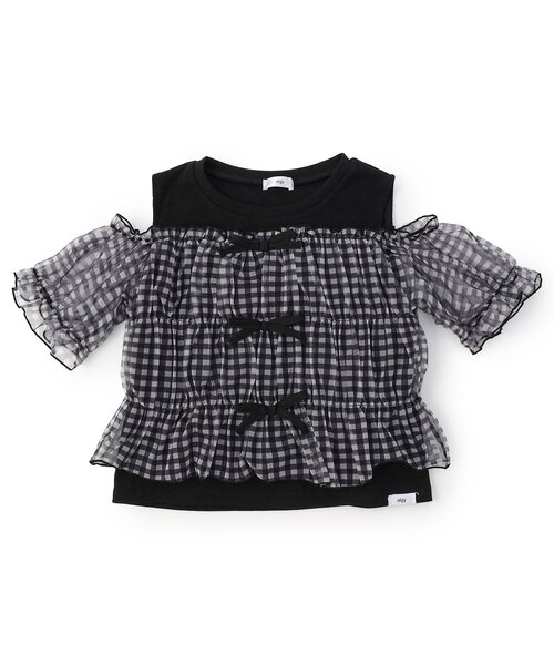 algy(アルジー)の「ドッキングガーリーブラウス(シャツ/ブラウス・キッズ・チェック/サックスブルー/ピンク・150/140/130/160)」の11枚目の写真