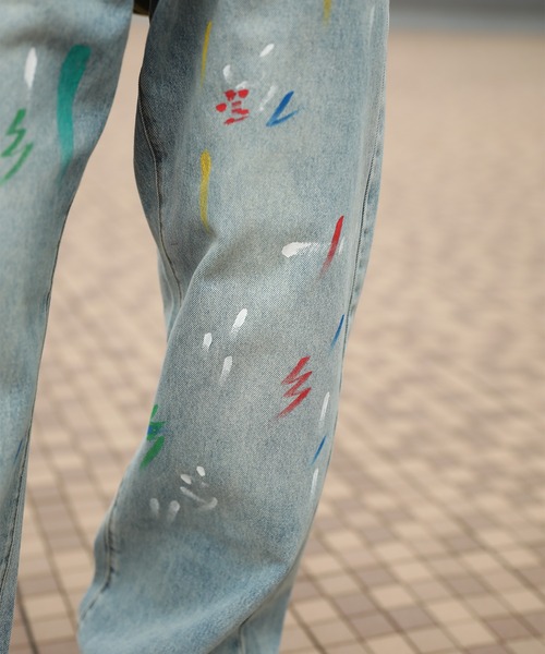 HOOK(フック)の「HOOK ペイントスプラッシュ デニムパンツ(デニムパンツ・メンズ・ライトブルー・M/L/XL)」の6枚目の写真