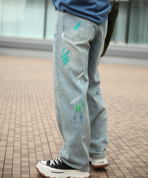 HOOK(フック)の「HOOK ペイントスプラッシュ デニムパンツ(デニムパンツ・メンズ・ライトブルー・M/L/XL)」の8枚目の写真