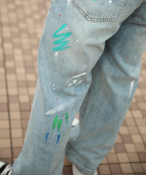 HOOK(フック)の「HOOK ペイントスプラッシュ デニムパンツ(デニムパンツ・メンズ・ライトブルー・M/L/XL)」の9枚目の写真