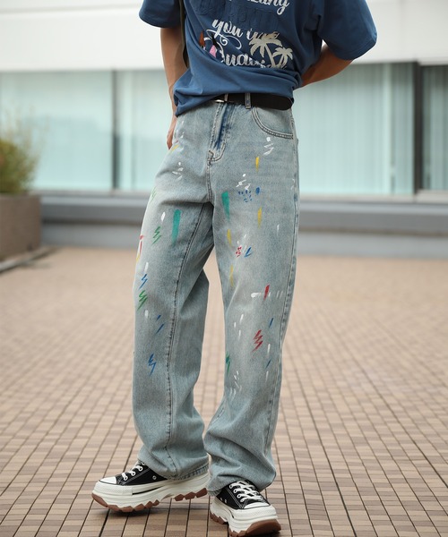 HOOK(フック)の「HOOK ペイントスプラッシュ デニムパンツ(デニムパンツ・メンズ・ライトブルー・M/L/XL)」の11枚目の写真