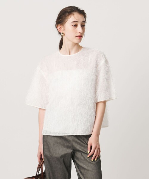 UNITED ARROWS(ユナイテッドアローズ)の「フリンジ Tシャツ ブラウス(シャツ/ブラウス・レディース・ホワイト/ブラック・FREE)」の5枚目の写真