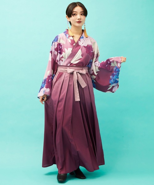 倭物やカヤ（ワモノヤカヤ）の「【倭物やカヤ】花霞WAY羽織（カーディガン/ボレロ・レディース・グリーン/パープル/ネイビー・FREE）」の7枚目の写真