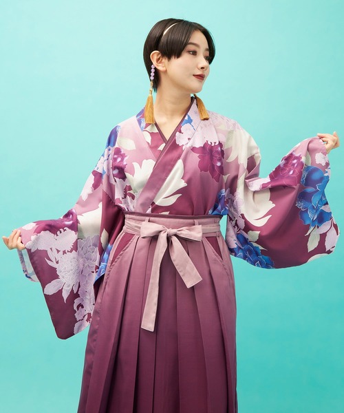 倭物やカヤ（ワモノヤカヤ）の「【倭物やカヤ】花霞WAY羽織（カーディガン/ボレロ・レディース・グリーン/パープル/ネイビー・FREE）」の10枚目の写真
