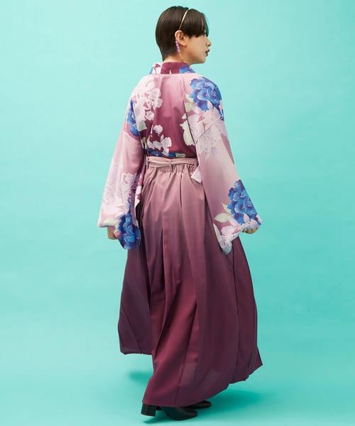 倭物やカヤ（ワモノヤカヤ）の「【倭物やカヤ】花霞WAY羽織（カーディガン/ボレロ・レディース・グリーン/パープル/ネイビー・FREE）」の8枚目の写真