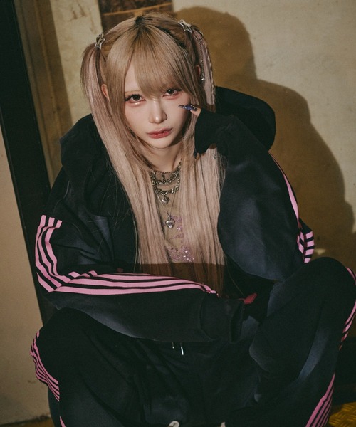 GALFY(ガルフィー)の「【GALFY】全力汚し部パーカー / 【ガルフィー】ラインジップパーカー(パーカー・メンズ・ブラック×ピンク/ブラック×ホワイト/グレー・L/XL)」の10枚目の写真