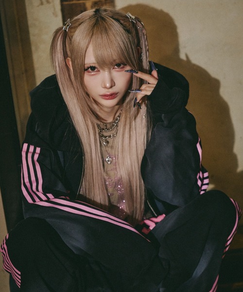 GALFY(ガルフィー)の「【GALFY】全力汚し部パーカー / 【ガルフィー】ラインジップパーカー(パーカー・メンズ・ブラック×ピンク/ブラック×ホワイト/グレー・L/XL)」の9枚目の写真