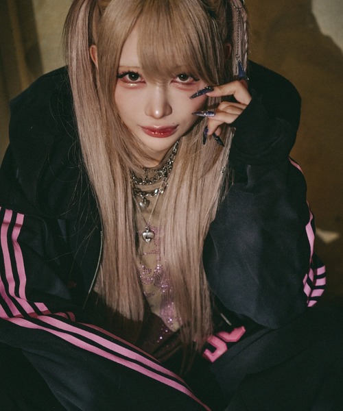 GALFY(ガルフィー)の「【GALFY】全力汚し部パーカー / 【ガルフィー】ラインジップパーカー(パーカー・メンズ・ブラック×ピンク/ブラック×ホワイト/グレー・L/XL)」の8枚目の写真
