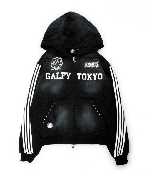 GALFY(ガルフィー)の「【GALFY】全力汚し部パーカー / 【ガルフィー】ラインジップパーカー(パーカー・メンズ・ブラック×ピンク/ブラック×ホワイト/グレー・L/XL)」の6枚目の写真