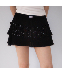 Cancan Frill Mini Skirt [Black]