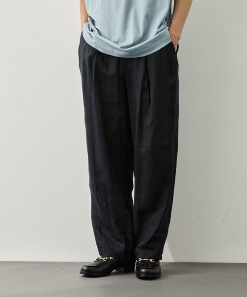 markaware(マーカウェア)の「DOUBLE PLEATED EASY TROUSERS(スラックス・メンズ・ブラック・2)」の3枚目の写真
