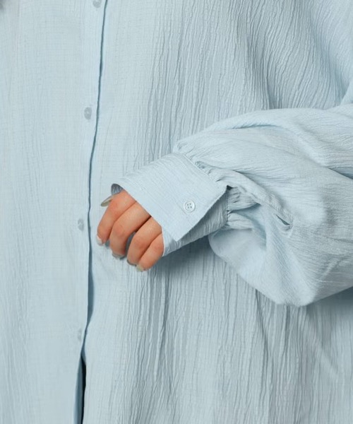 GORGE（ゴージ）の「楊柳シャツ（シャツ/ブラウス・レディース・ブルー/ピンク・F）」の6枚目の写真