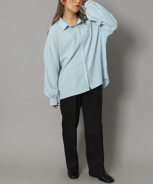 GORGE（ゴージ）の「楊柳シャツ（シャツ/ブラウス・レディース・ブルー/ピンク・F）」の10枚目の写真