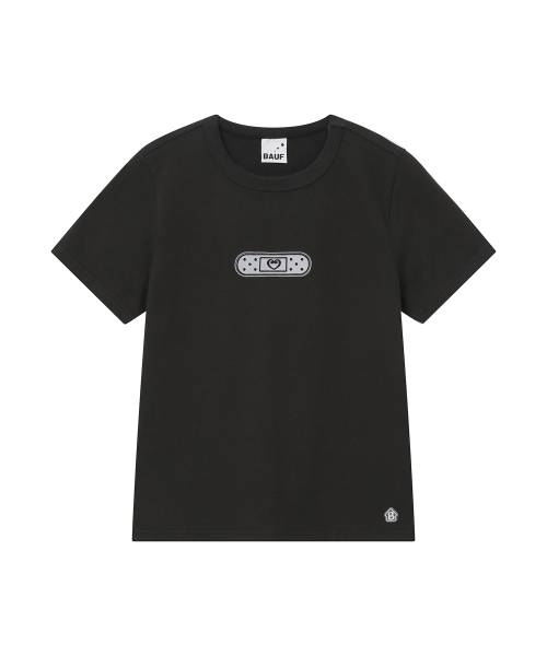 BAUF（バウフ）の「バンドロゴスリムフィットTシャツ[チャコール]（Tシャツ/カットソー・レディース・その他・FREE）」の2枚目の写真
