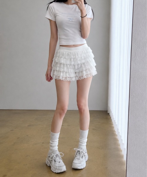 almo(アルモ)の「【Bls】 【ZL】【Bling Leads】レイヤードレースパンツ(BL)(その他パンツ・レディース・ホワイト/ブラック/ベージュ・LARGE/MEDIUM)」の4枚目の写真