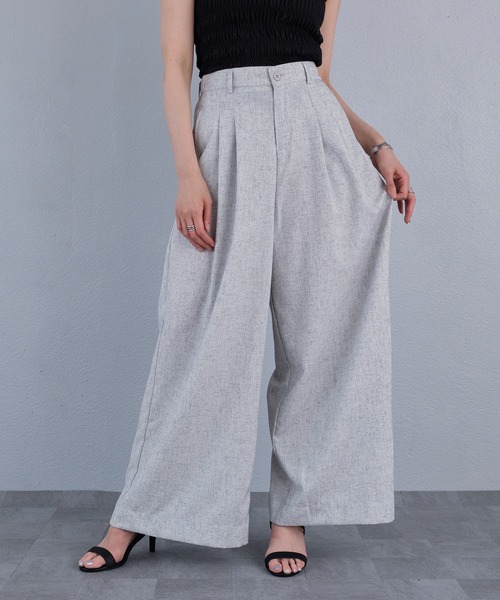 murea(ミュレア)の「フロントタックルーズワイドパンツ(その他パンツ・レディース・ベージュ/グレー・S/M)」の12枚目の写真
