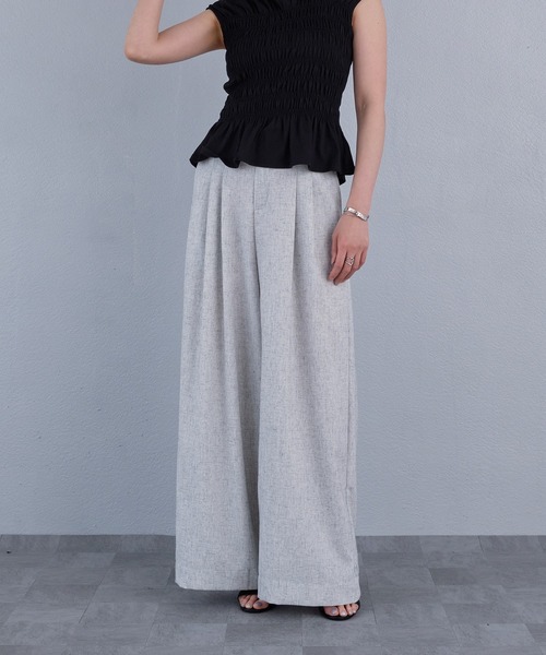 murea(ミュレア)の「フロントタックルーズワイドパンツ(その他パンツ・レディース・ベージュ/グレー・S/M)」の16枚目の写真