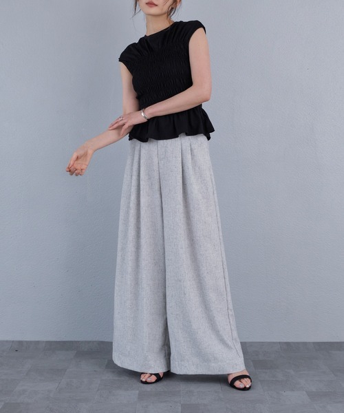 murea(ミュレア)の「フロントタックルーズワイドパンツ(その他パンツ・レディース・ベージュ/グレー・S/M)」の20枚目の写真