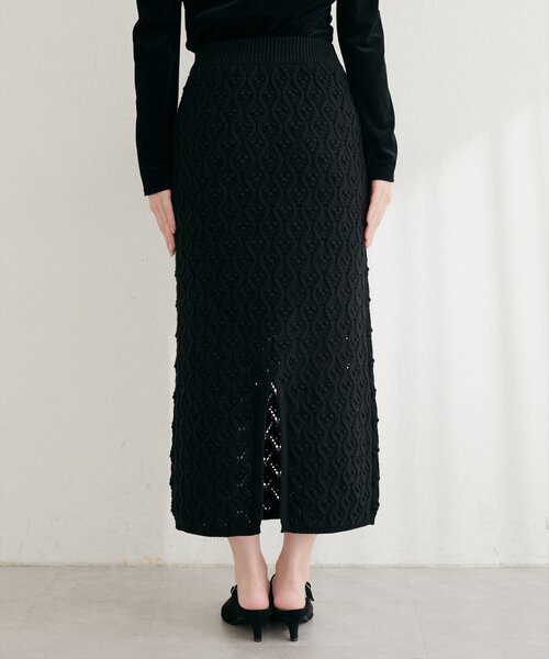 natural couture(ナチュラルクチュール)の「【6/12~6/14限定受注販売】ケーブル編みニットスカート(スカート・レディース・ボルドー/チャコールグレー/ブラック/アイボリー・FREE)」の17枚目の写真