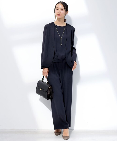 J.PRESS Ladies（J.プレス レディス）の「【セットアップ対応・人気素材】Light ジョーゼット イージー パンツ（その他パンツ・レディース・ダークブラウン系/ブラック系/ネイビー系・S/XS/XXS）」の7枚目の写真
