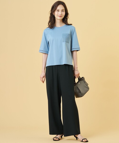 J.PRESS Ladies（J.プレス レディス）の「【セットアップ対応・人気素材】Light ジョーゼット イージー パンツ（その他パンツ・レディース・ダークブラウン系/ブラック系/ネイビー系・S/XS/XXS）」の15枚目の写真