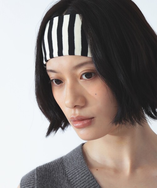 Ray BEAMS(レイビームス)の「ボーダー ヘアバンド(その他ヘアアクセサリー・レディース・ホワイト/ピンク・ONE SIZE)」の4枚目の写真