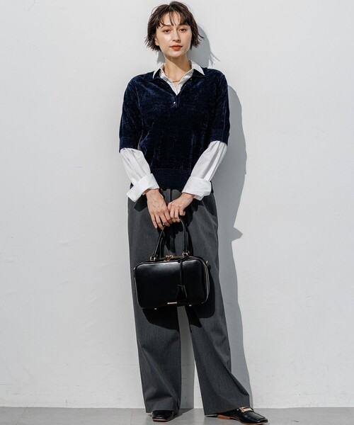 23区 L(ニジュウサンクオオキイサイズ)の「ドライ2WAYストレッチ ワイド パンツ(その他パンツ・レディース・ブラック系/グレー系/ベージュ系・50/48/46/44)」の19枚目の写真