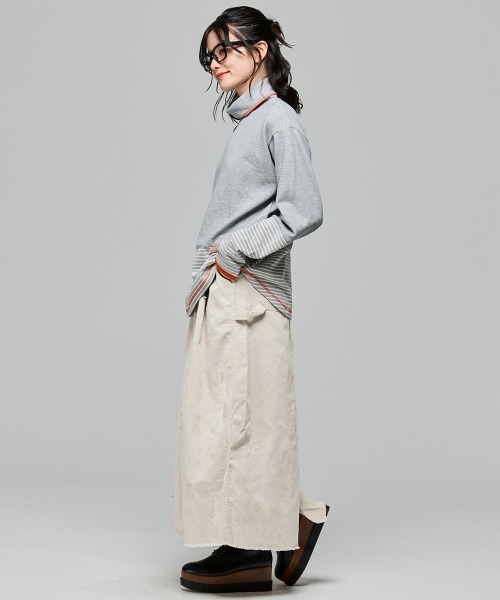 KRIFF MAYER Lady's Collection(クリフメイヤーレディースコレクション)の「コーデュロイペインタークライミングスカート(スカート・レディース・ブラック/ナチュラル/ベージュ/ブラウン/カラフル・LARGE/MEDIUM)」の7枚目の写真