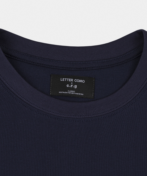 LETTERCOMO(レテルコモ)の「レターボーイエンブロイダリーハーフTシャツネイビー(Tシャツ/カットソー・メンズ・ネイビー・MEDIUM/LARGE)」の4枚目の写真