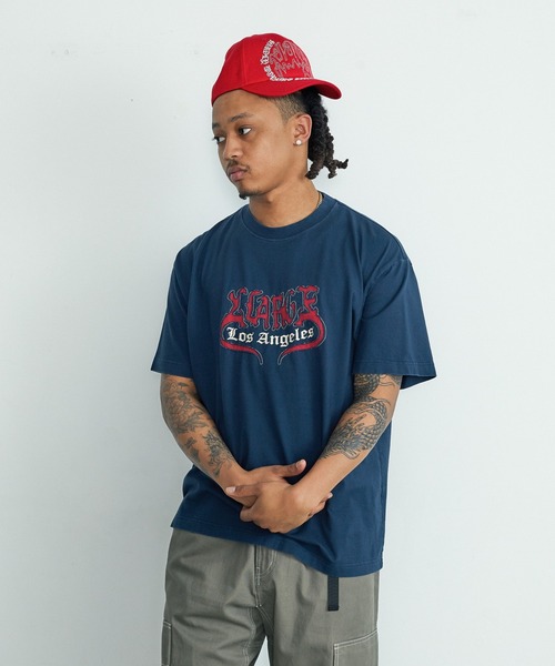 XLARGE(エクストララージ)の「HELL S/S TEE(Tシャツ/カットソー・メンズ・ネイビー/パープル/ブラック・M/S/XL/L)」の1枚目の写真