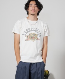REMI RELIEF/レミレリーフ SP加工T(LAUREL VILLE) ヴィンテージ アメカジ クルーネック プリントTシャツ メンズ 秋服 2026年秋冬