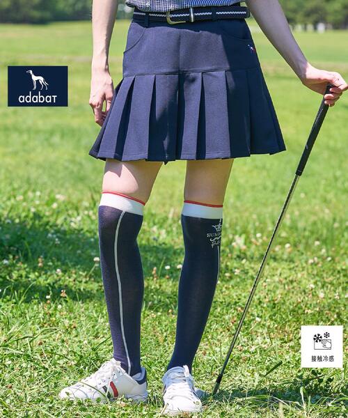 adabat(アダバット)の「【ADABAT NAVY】接触冷感 ダブルクロスプリーツスカート(スカート・レディース・ネイビー/ライトグレー系9・38/40/42)」の2枚目の写真