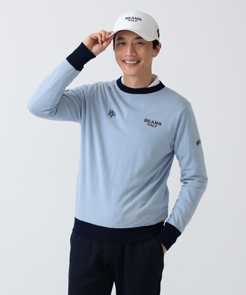 BEAMS GOLF（ビームスゴルフ）の「PL.SFDT_SC_KT.PO（ニット/セーター・メンズ・ホワイト系その他5/サックスブルー・XL/S/L）」の14枚目の写真