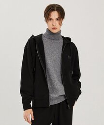 ADHOC（アドホック）の「男女共用 ベーシック 裏毛 フードパーカー ジップアップ (ブラック) (HZ9GD80-39)（パーカー）」