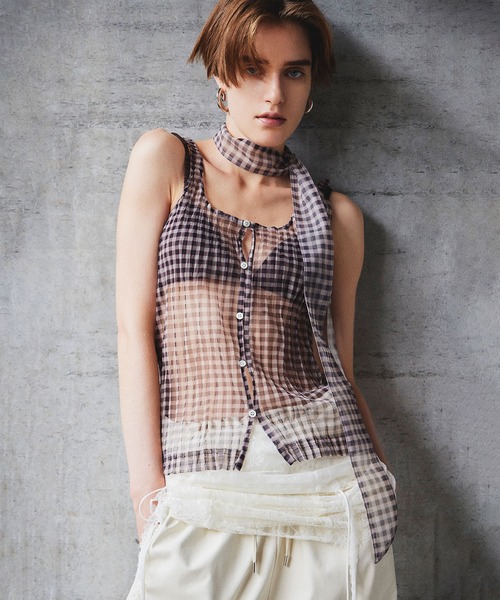 MAISON SPECIAL（メゾンスペシャル）の「【2026Autumn PRE-ORDER】(Yurika Nakano Collaboration) Mille-Feuille Camisole Dress/(ナカノユリカコラボ)ミルフィーユキャミソールドレス（ワンピース・レディース・グリーン/ブラウン/ブルー・FREE）」の2枚目の写真