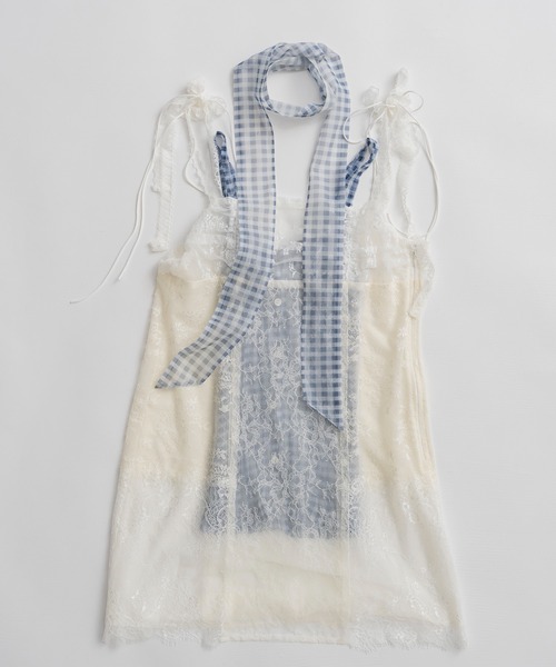 MAISON SPECIAL（メゾンスペシャル）の「【2026Autumn PRE-ORDER】(Yurika Nakano Collaboration) Mille-Feuille Camisole Dress/(ナカノユリカコラボ)ミルフィーユキャミソールドレス（ワンピース・レディース・グリーン/ブラウン/ブルー・FREE）」の18枚目の写真