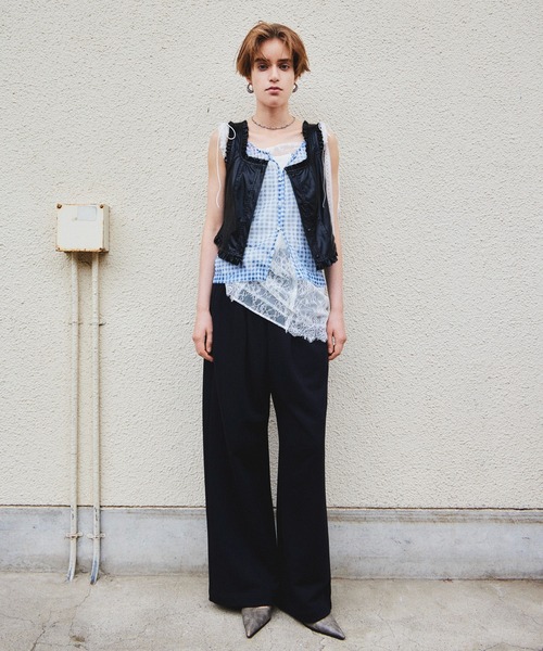 MAISON SPECIAL（メゾンスペシャル）の「【2026Autumn PRE-ORDER】(Yurika Nakano Collaboration) Mille-Feuille Camisole Dress/(ナカノユリカコラボ)ミルフィーユキャミソールドレス（ワンピース・レディース・グリーン/ブラウン/ブルー・FREE）」の5枚目の写真