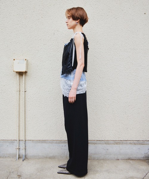 MAISON SPECIAL（メゾンスペシャル）の「【2026Autumn PRE-ORDER】(Yurika Nakano Collaboration) Mille-Feuille Camisole Dress/(ナカノユリカコラボ)ミルフィーユキャミソールドレス（ワンピース・レディース・グリーン/ブラウン/ブルー・FREE）」の6枚目の写真