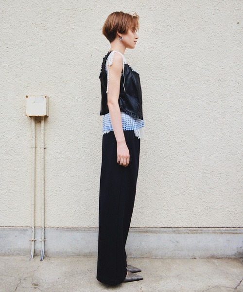 MAISON SPECIAL（メゾンスペシャル）の「【2026Autumn PRE-ORDER】(Yurika Nakano Collaboration) Mille-Feuille Camisole Dress/(ナカノユリカコラボ)ミルフィーユキャミソールドレス（ワンピース・レディース・グリーン/ブラウン/ブルー・FREE）」の8枚目の写真