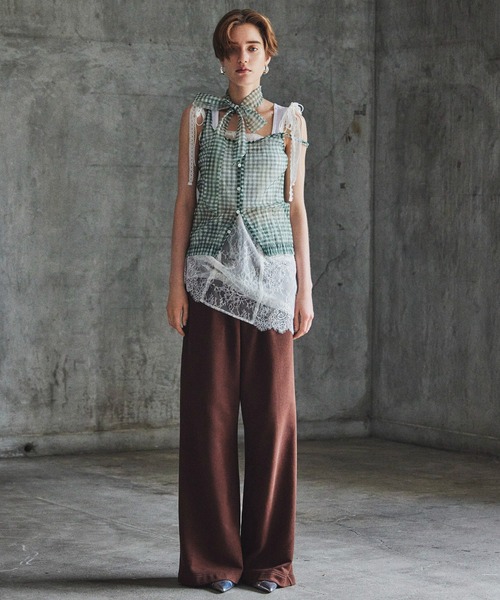 MAISON SPECIAL（メゾンスペシャル）の「【2026Autumn PRE-ORDER】(Yurika Nakano Collaboration) Mille-Feuille Camisole Dress/(ナカノユリカコラボ)ミルフィーユキャミソールドレス（ワンピース・レディース・グリーン/ブラウン/ブルー・FREE）」の10枚目の写真