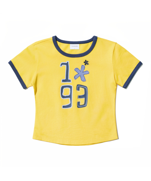 1993STUDIO（1993スタジオ）の「W 1993 フラワーベイビーリンガーTシャツ_イエロー（Tシャツ/カットソー・レディース・その他・MEDIUM/SMALL）」の3枚目の写真